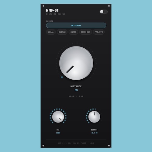 nina-tech「NMF-01 Lite」Distanceノブひとつで音の距離感や奥行きを自然に調整できるWindows向けVST3プラグイン｜DTMプラグインセール