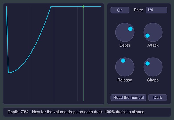 Snorkel Audio「Little Duck」テンポ同期で簡単にポンピング効果を作れる無料ダッキングプラグイン|DTMプラグインセール