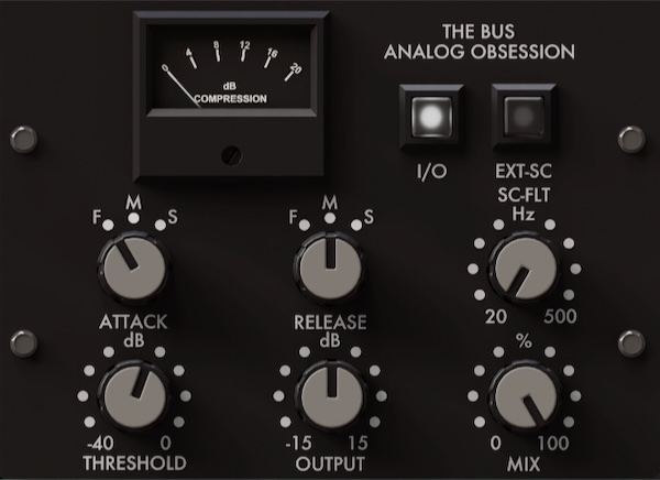 Analog Obsession「TheBus」やわらかなコンプレッションと自然なグルー効果で幅広い音源をまとめられるオリジナルコンプレッサー|DTMプラグインセール