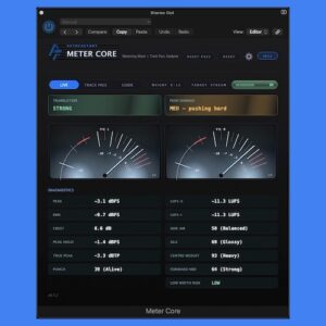 AutoFactory Audio「Meter Core」商用楽曲を基準にミックスの完成度を分析し、LUFSだけでは分からない課題まで可視化できるマスターバス用メータープラグイン｜DTMプラグインセール
