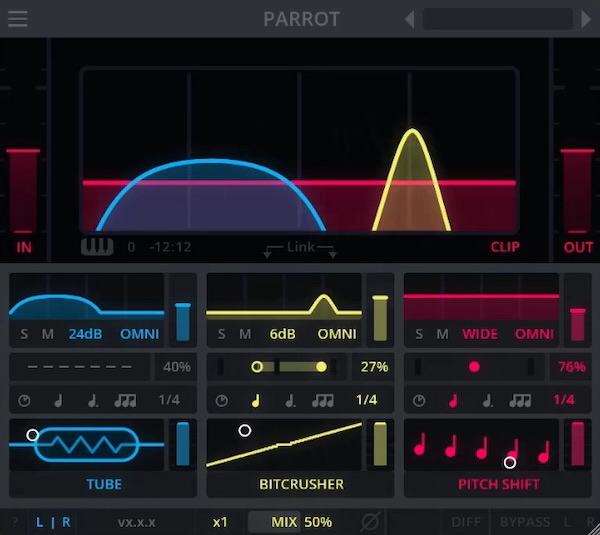 Darkpalace Studio「PARROT」3つの周波数帯域を個別にコントロールできるマルチモーダルディレイ｜DTMプラグインセール