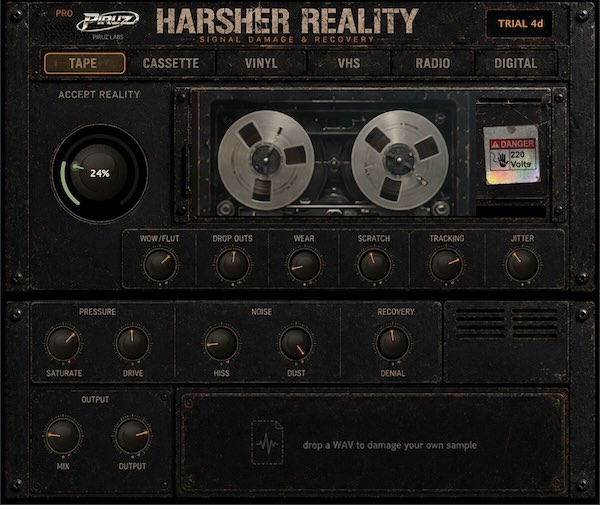 Piruz Audio Labs「Harsher Reality Lite」テープ・カセット・レコードの質感を再現できる無料ローファイプラグイン｜DTMプラグインセール