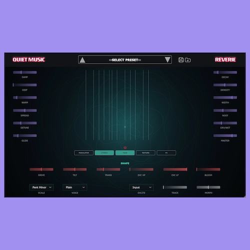 Quiet Music「Reverie」ドラムやボーカル、環境音まで幻想的なハーモニーへ変える無料レゾネータープラグイン｜DTMプラグインセール