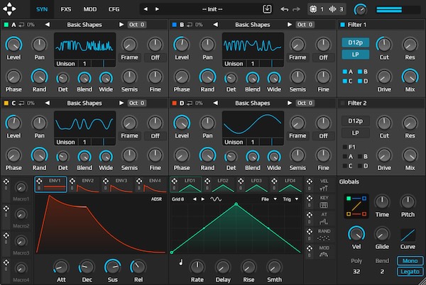 Tilr「TetraOP」4オペレーターFMとウェーブテーブルを組み合わせた多機能シンセサイザー｜DTMプラグインセール