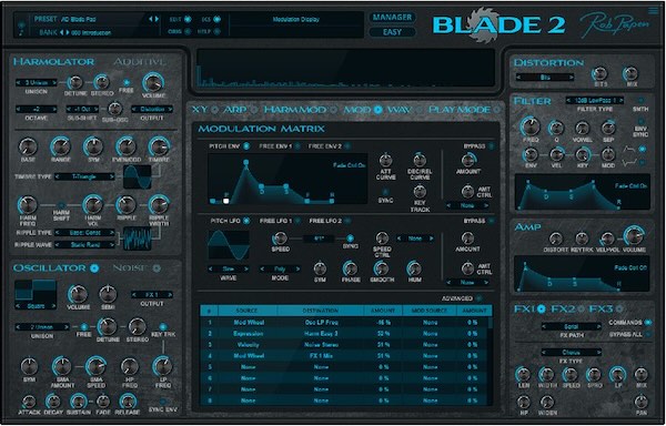 Rob Papen「Blade 2」XYパッドで波形を操る異端シンセ！Harmolator×加算合成で生まれる唯一無二のサウンドデザイン環境｜DTMプラグインセール