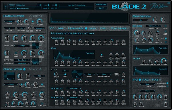 Rob Papen「Blade 2」XYパッドで波形を操る異端シンセ！Harmolator×加算合成で生まれる唯一無二のサウンドデザイン環境｜DTMプラグインセール