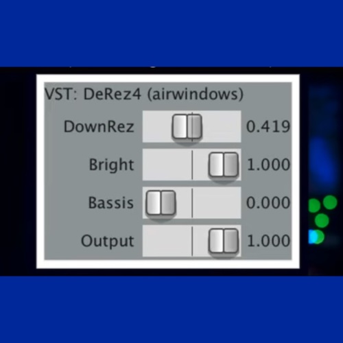 Airwindows「DeRez4」ビットクラッシャーを使わずにレトロデジタルサウンドを生み出す独自設計のLo-Fiプラグイン｜DTMプラグインセール