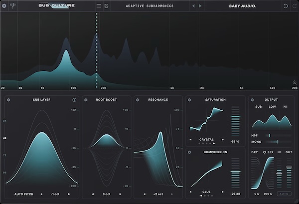 Baby Audio「SubCulture」ベースだけじゃない万能低域ツール！ピッチ追従型サブハーモニクス生成で濁らず響く最強ベース処理プラグイン｜DTMプラグインセール