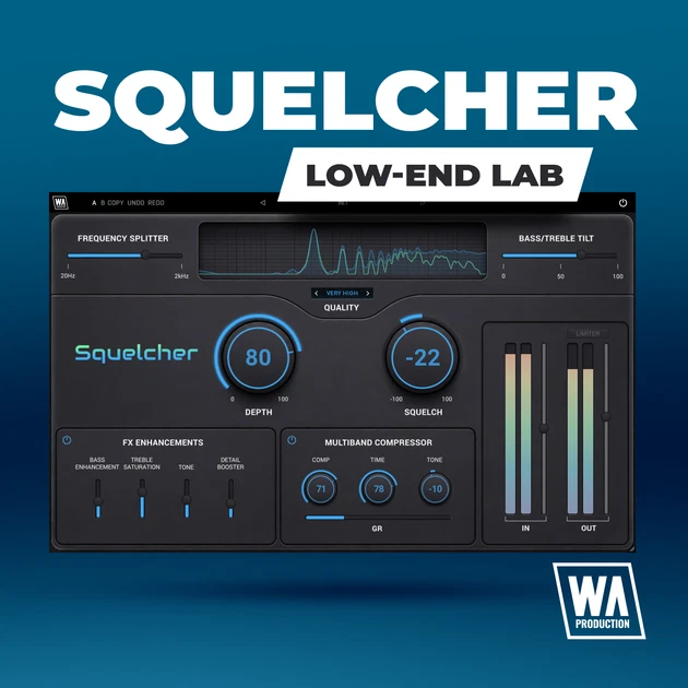 W. A. Production「Squelcher」埋もれるベースを一撃で変える！スペクトラル処理で低域を切り裂くベースエンハンサープラグイン｜DTMプラグインセール