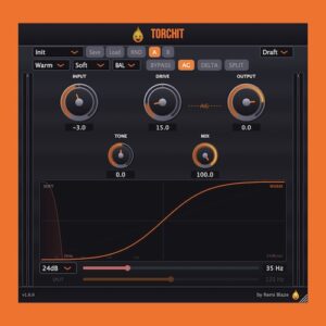 Remi Blaze「Torchit」自然な倍音付加から大胆なディストーションまで対応する高機能サチュレーション＆ドライブプラグイン｜DTMプラグインセール