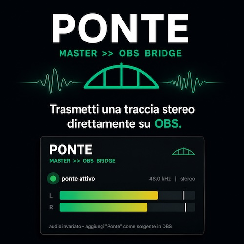 Creature From The Black「Ponte」DAWの音声をOBS Studioへ直接送信できるオーディオルーティングプラグイン｜DTMプラグインセール