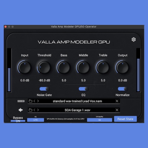 Valla Productions Original「Valla Amp Modeler GPU」Apple Silicon対応・NAM A2プロファイル対応アンプモデラー｜DTMプラグインセール