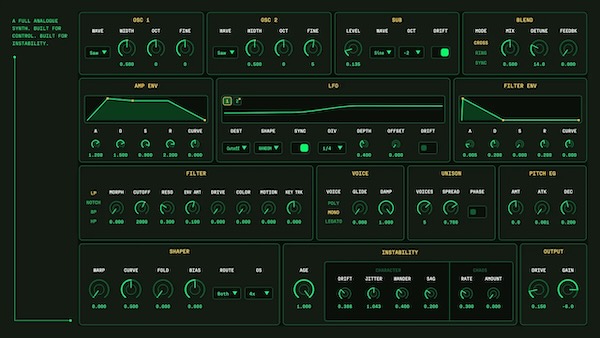 OA LABS「OA-Phosphor-1」独自の"AGE"システムで新品のような安定した音からローファイな質感まで表現できるシンセサイザー|DTMプラグインセール