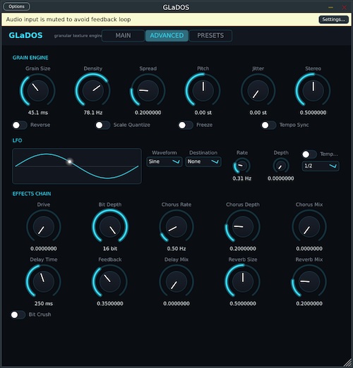 Hisoka「GlaDos」グラニュラーシンセシスによる音作りに対応し、アンビエントからグリッチまで幅広い表現ができるエフェクトプラグイン|DTMプラグインセール