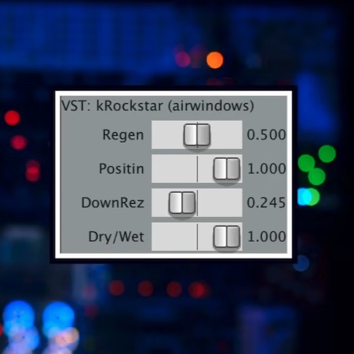 Airwindows「kRockstar」音楽の存在感を損なわずに奥行きと空間の広がりを加えられるホールリバーブ｜DTMプラグインセール