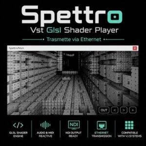 Creature From The Black「Spettro – GPU Audio Visualizer | GLSL Shader Player | NDI & Spout」GPUでGLSLシェーダーをリアルタイム描画し、音楽に反応する映像をOBSやライブ配信へ出力できるオーディオビジュアライザー｜DTMプラグインセール