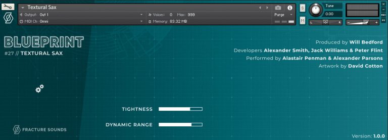 Fracture Sounds「Blueprint: Textural Sax」4種類のアーティキュレーションとAtmosphere Layerを搭載した、空間表現に優れた無料サックス音源|DTMプラグインセール
