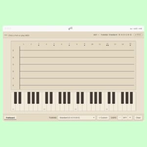 Gliff「Gliff」MIDI入力からコード名をリアルタイムで認識し、ギターのフレットポジションまで表示できるコード解析プラグイン｜DTMプラグインセール