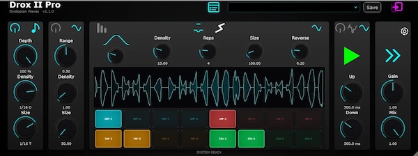 Dystopian Waves「DroX II Pro Glitch and Stutter Audio Effect」グリッチ・スタッター・テープストップをリアルタイムで操れる4エンジン搭載マルチエフェクト|DTMプラグインセール
