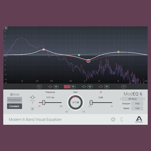 Apogee「ModEQ 6」スペクトラムアナライザーやBand Soloを搭載した視覚的に使いやすいEQプラグイン｜DTMプラグインセール