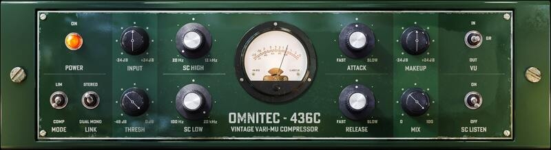 Black Rooster Audio「OmniTec-436C」ヴィンテージ真空管コンプレッサーの質感を再現し、ボーカルからミックスバスまで活躍するVari-Muコンプレッサー｜DTMプラグインセール