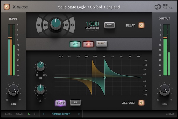 Solid State Logic「SSL Native X-Phase」位相を周波数単位で精密コントロール！オールパスフィルターでマイクの位相ズレを補正する位相補正プラグイン｜DTMプラグインセール
