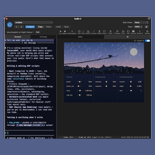 ConjureDSP「ConjureDSP」ChatGPTやClaudeを活用してオリジナルのオーディオエフェクトを作れるAI対応DSPプラグイン｜DTMプラグインセール