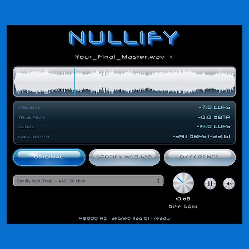 BOOMER HOTEL「NULLIFY」SpotifyやApple Musicへ配信したときの音の変化をリアルタイムで確認できるオーディオ解析プラグイン｜DTMプラグインセール