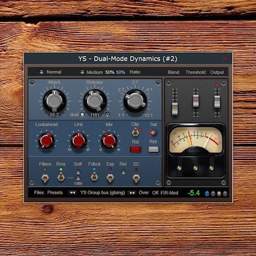 YS Plugins「YS-Dual-Mode Dynamics」Peak・RMS検出やフィードフォワード・フィードバック方式を自由に切り替えられる多機能ダイナミクスプラグイン｜DTMプラグインセール