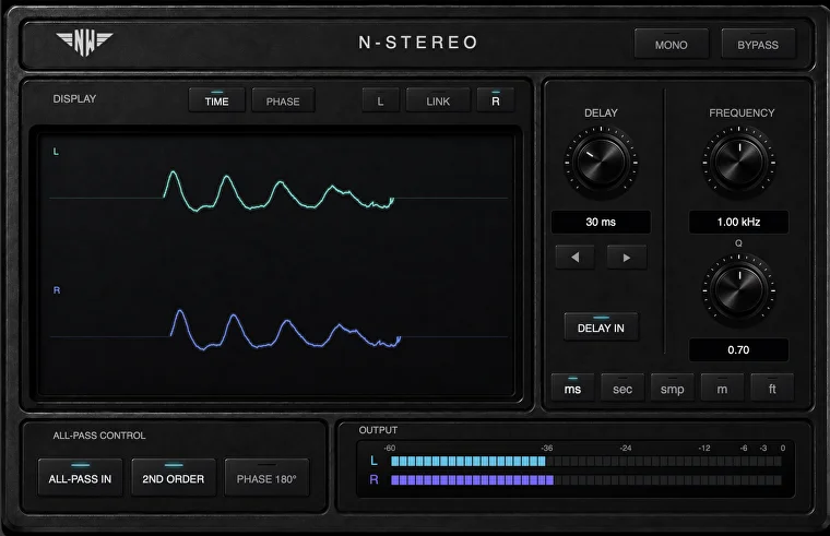 Nathaniel Wing「N-Stereo」左右チャンネルの位相とディレイを自由に調整し、モノラル音源を自然なステレオサウンドへ変えられるプラグイン|DTMプラグインセール