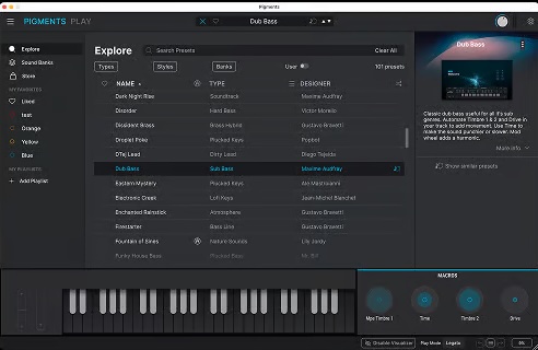 Arturia「Pigments Play」100種類の高品質プリセットを収録し、シンプルな操作で本格的なサウンドメイクを楽しめる無料ソフトシンセ｜DTMプラグインセール