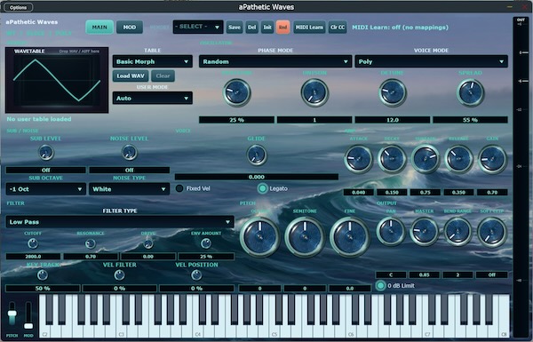 aPathetic「aPathetic Waves」ウェーブテーブル・サンプル再生・MPEに対応した多機能シンセサイザー|DTMプラグインセール