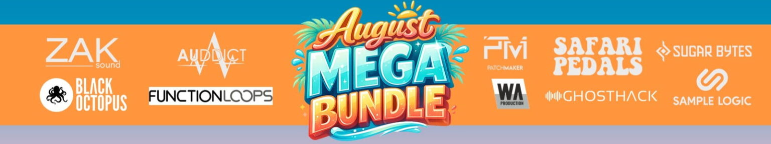 「AUGUST MEGA BUNDLE 」シンセ音源・サンプルライブラリ・エフェクト・ボーカル音源まで収録した音楽制作向けオールインワンバンドル|DTMプラグインセール