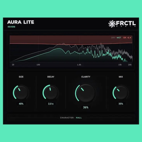 FRCTL Audio「AURA Lite」リバーブの余韻を自動でコントロールするCLARITY機能を搭載した無料リバーブプラグイン｜DTMプラグインセール