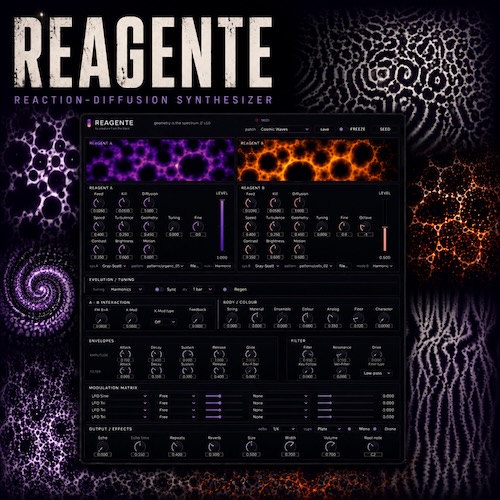 Creature From The Black「REAGENTE」反応拡散パターンや画像・動画を音源として利用できる革新的なシンセサイザー｜DTMプラグインセール