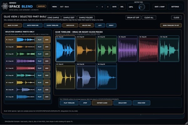 Semedo Audio「Semedo SPACEBLEND」サンプル編集・ボーカルチョップ・ドラムキット作成まで対応するクリエイティブサンプラー|DTMプラグインセール