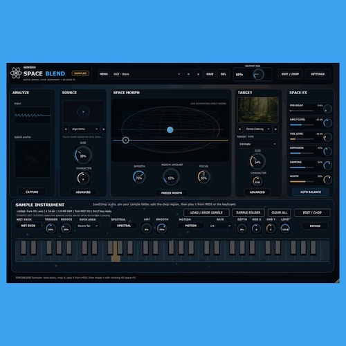 Semedo Audio「Semedo SPACEBLEND」サンプル編集・ボーカルチョップ・ドラムキット作成まで対応するクリエイティブサンプラー｜DTMプラグインセール
