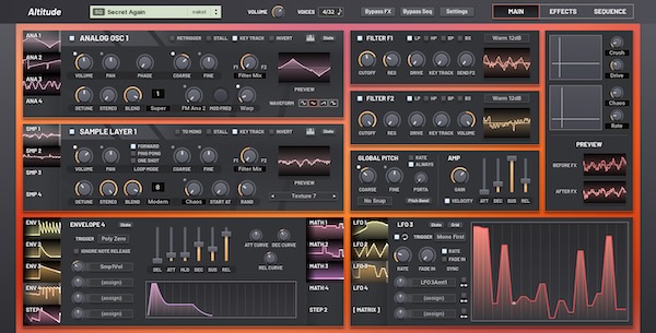 nakst「Altitude」サブトラクティブ・サンプリング・FMシンセシスを融合した高機能ハイブリッドシンセサイザー｜DTMプラグインセール