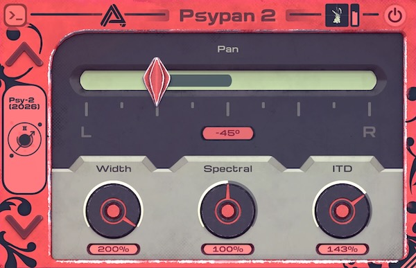 Auburn Sounds「Psypan v2.0 Free Edition」バイノーラルパンニングやステレオ幅の調整で立体的な空間演出を実現できる無料プラグイン|DTMプラグインセール