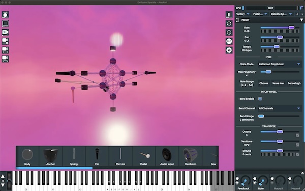 Anukari「Anukari」質量やバネを組み合わせて音を作る!3D物理シミュレーションで未知のサウンドを生み出せる革新的なソフトウェアシンセサイザー|DTMプラグインセール