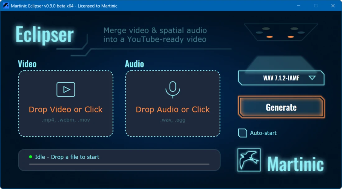 Martinic「Eclipser」YouTube Eclipsa対応の3Dオーディオ動画を作成できるソフト｜DTMプラグインセール