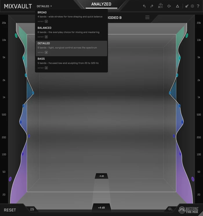 Mastering The Mix「MIXVAULT」EQ操作を直感的な3D空間で実現!音を前後に動かしてミックスを整える新感覚イコライザー|DTMプラグインセール