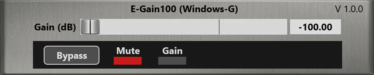 Windows-G「E-Gain100」滑らかなゲイン調整やDry/Wetオートメーションに対応したWindows専用VST3ゲインプラグイン|DTMプラグインセール