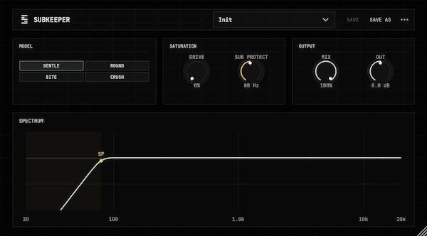 Stemwire「Subkeeper Saturator」低域をそのまま維持しながら自然なサチュレーションを加えられるSub Protect搭載プラグイン|DTMプラグインセール