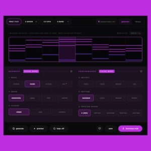 AngelicVibes「ATHENA Free」ブラウザだけでコード進行・メロディ・リズムを自動生成できる無料AI MIDIジェネレーター｜DTMプラグインセール