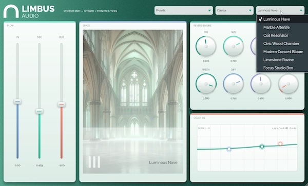 Limbus Audio「Limbus Reverb Pro」コンボリューションとアルゴリズミックリバーブを融合したハイブリッドリバーブ｜DTMプラグインセール