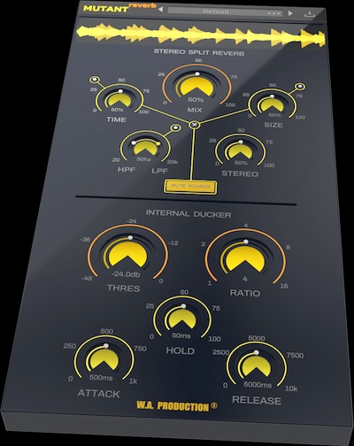 W. A. Production「Mutant Reverb」内蔵ダッカーでリバーブの濁りを抑え、ボーカルやシンセをクリアに仕上げられるリバーブプラグイン|DTMプラグインセール
