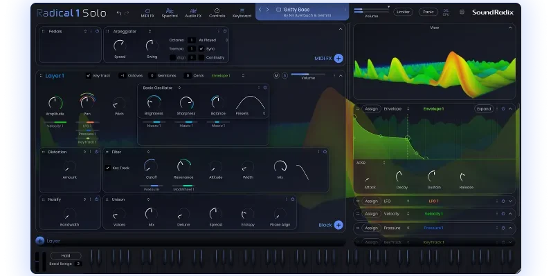 Sound Radix「Radical1 Solo」ベース・リード・シーケンス制作に活躍する無料アディティブシンセ|DTMプラグインセール