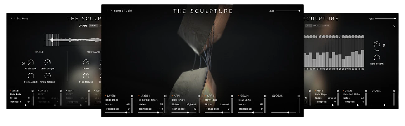 Sonuscore「The Sculpture」自然な金属の共鳴をそのまま演奏できる、映画・ゲーム・アンビエント制作に活躍するKontaktサウンドデザイン音源|DTMプラグインセール