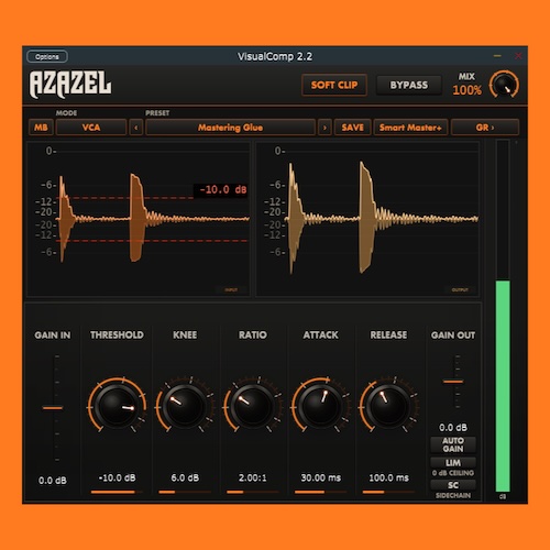 Azazel Audio「VisualComp」EQとマルチバンドコンプレッサーを1つの画面で操作できる、視覚的な音作りに特化した多機能プラグイン｜DTMプラグインセール